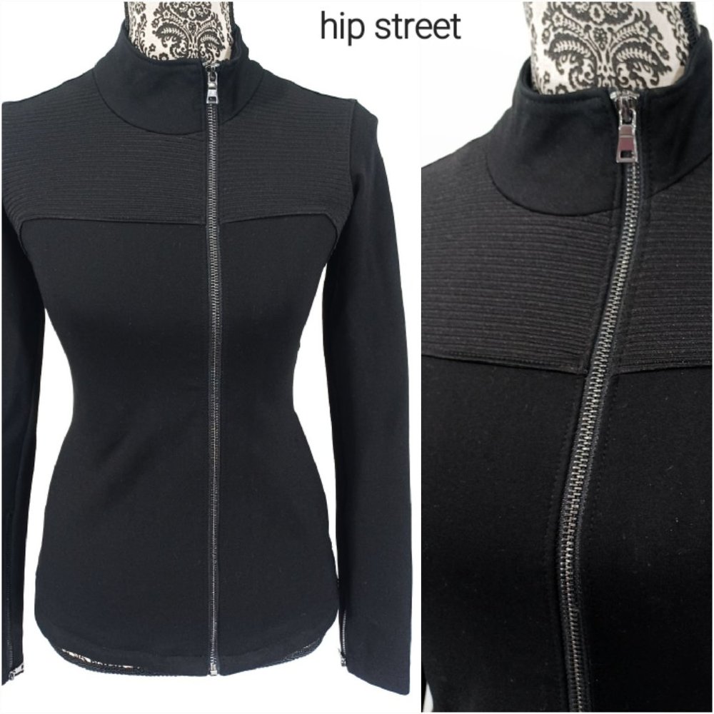 THE BASE Zip Front & Sleeves Bodycon Stretch Jacket XS